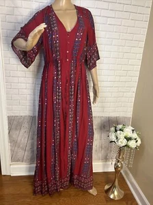 Dubai Women Floral Print Maxi Dress Ramadan Multicolor Size XL - Picture 1 of 10