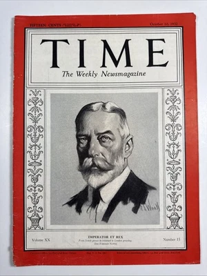 Time Magazine October 10, 1932 - Imperator Et Rex - King George V - Image 1 of 3