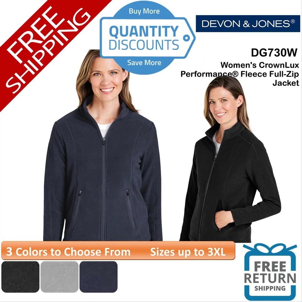 🔥 Chaqueta para mujer Devon & Jones CrownLux polar cremallera completa hasta 3XL DG730W Foto 1 de 1
