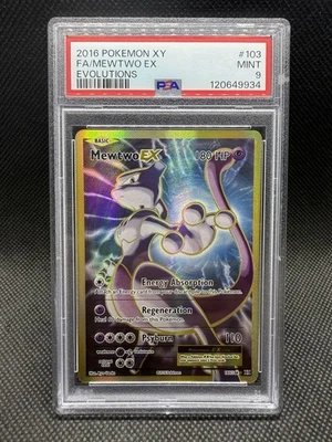 2016 XY Evolutions #103 Mewtwo EX Full Art PSA 9 - Image 1 of 2