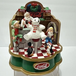 Caja de música Coca Cola Musical Collection Santa's Soda Fountain 1994 vintage - Imagen 1 de 16