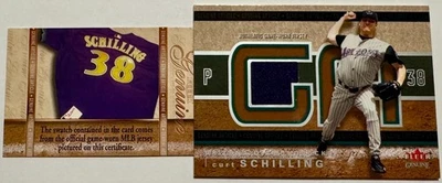 Tarjeta de camiseta Fleer genuina Curt Schilling 2003 artículo interno del juego #ga-cs casi nueva/como nueva Foto 1 de 2