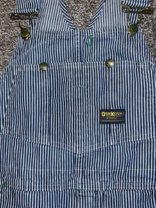 Vintage OshKosh B'Gosh Eisenbahn Streifen Overall Erwachsene 34x32 gestreift Vestbak USA - Bild 1 von 7