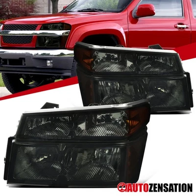Fit 2004-2012 Canyon Chevy Colorado Smoke Headlights Lamps+Bumper Signal Parking Foto 1 de 4