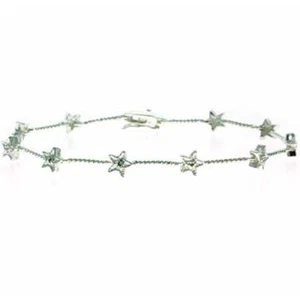 925 Silver Diamond Accent Star Tennis Bracelet, 7" - Picture 1 of 1