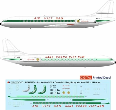 MEMODEC Sud Aviation SE-210 Caravelle 3 Air Vietnam (1967) (1/144, 1/200, 1/100, 1/72)