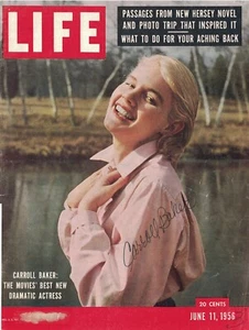 CARROLL BAKER Autographed Vintage 1956 Life Magazine Cover Baby Doll Giant - Picture 1 of 2