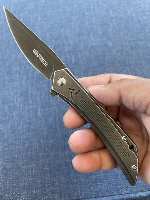 NAVAJA DE BOLSILLO TÁCTICA ASISTIDA POR RESORTE WARTECH 8" ACABADO LAVADO A LA PIEDRA AFILADA EDC 397 Foto 1 de 4