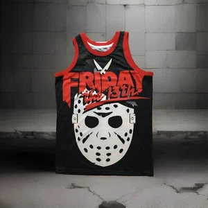 🔥 FREE SHIPPING Movie Friday The 13th Jason Voorhees Basketball Jersey NEW - Picture 1 of 2
