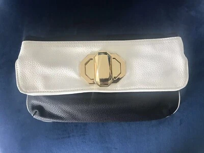 Nuevo Bolso de Mano Deux Lux-Jules Dorado Turn-Lock Bolso de Mano Blanco y Negro Nuevo con Etiquetas Foto 1 de 4