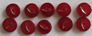 10 x 2 Hole 12mm Red Plastic Buttons - Picture 1 of 1