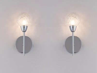 Pack of 2 BOLLA Wall Lights, On/Off Switch, Polished Chrome, Bulbs not included - Image 1 of 4