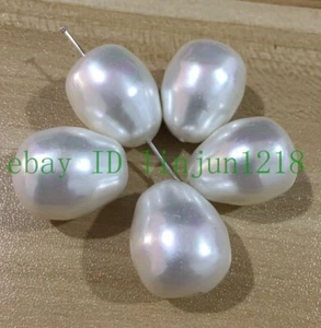 Huge 20mm 5pcs White South Sea Shell Pearl Loose Beads - Picture 1 of 3
