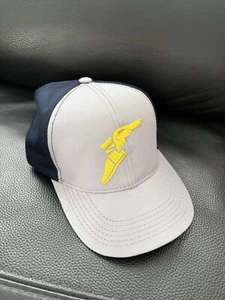 Goodyear Tires Winged-Foot Logo Hat Cap Embroidered Strap Back Gray Blue - Picture 1 of 4