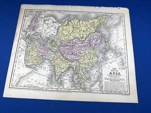 1852 Augustus Mitchell Map ASIA ~ Japan, Arabia, India, China ~ Inset Palestine - Picture 1 of 13