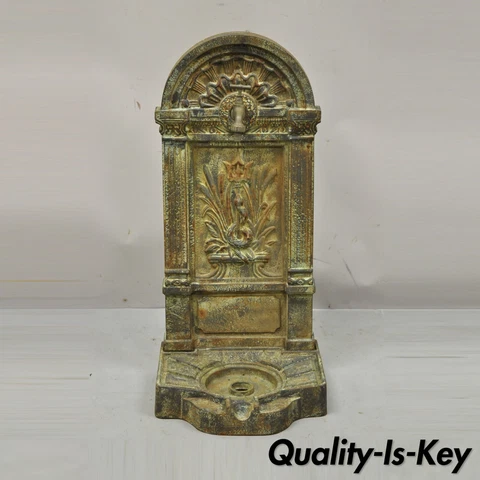 Cast Iron French Neoclassical Style Serpent Trident Outdoor Garden Wall Fountain Cover