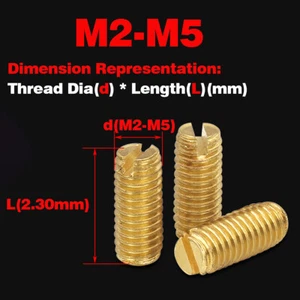 Brass Flat End Machine Screw Set Screw/Copper Headless Screw M2-M5 - Picture 1 of 5
