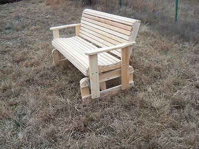 CYPRESS Wood FREESTANDING GLIDER SLIDER PORCH YARD BENCH SWING USA  - Image 1 of 4