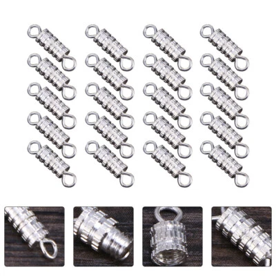  60 Pcs Barrel Screw Clasps Silver Jewelry Making Supplies Bracelets - Image 1 of 4