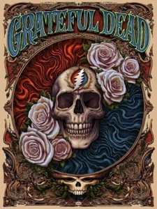 💀 Grateful Dead Poster 🎶 N.C. Winters Bottleneck TE #48/750 🌹 Skull & Roses - Picture 1 of 1