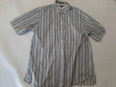 daniel cremieux mens button down striped shirt large short sleeve - Image 1 of 4