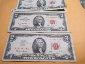 Antique 1963 Two Dollar Old US Currency US Note, Red Seal - Picture 1 of 3