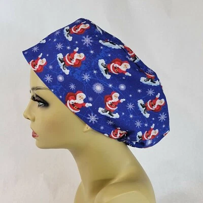 Women Scrub Hat Surgical Cap Scrub Hat Christmas Nurses Hat Medical USA Made - Image 1 of 4