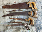Lot Of 4 Vintage Hand Saws Superior, E.C. Atkins, All-Way & Unknown + Saw Blades