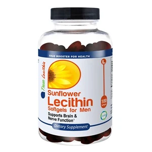 TrueMed Sunflower Lecithin 100 Softgels for Men 1200 mg Natural Supplement - Picture 1 of 6