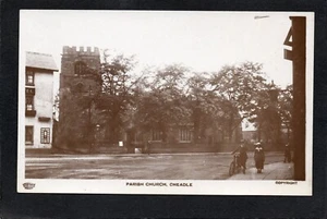 Postcard Cheadle nr Stockport the Parish Church early RP Grenville - Picture 1 of 2