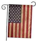 Vintage American Flag Rustic Primitive Distressed Tea Stained Country White4