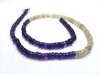 Amethyst Moonstone Smooth 5-6Mm Loose Gemstone Beads 18"Inch Necklace Multi