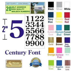 LOT Of 20, 2" High SELF ADHESIVE VINYL MAILBOX NUMBERS, DOOR,LOCKERS, CENTURY - Picture 1 of 9