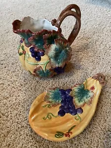 Fitz & Floyd Autumn Bounty, Thanksgiving Banquet Pitcher plate Fall Pumpkin 1993 - Picture 1 of 6