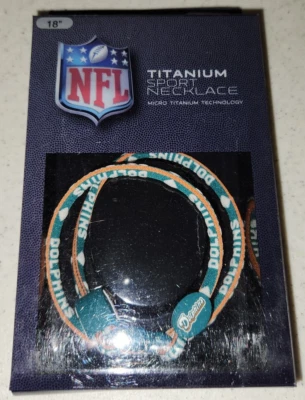 Miami Dolphins 18" Titanium Sport Necklace - Image 1 of 2