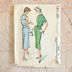 McCalls 4515, 50s Dress, Sz 14/34, Cut & COMPLETE, Vintage Sewing Pattern - Picture 1 of 2