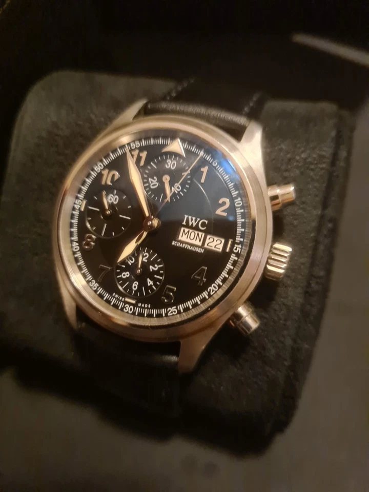 IWC Flieger Chrono 3706 18 Automatik m.Karte u. Garantie Mai 2026 - Bild 1 von 4
