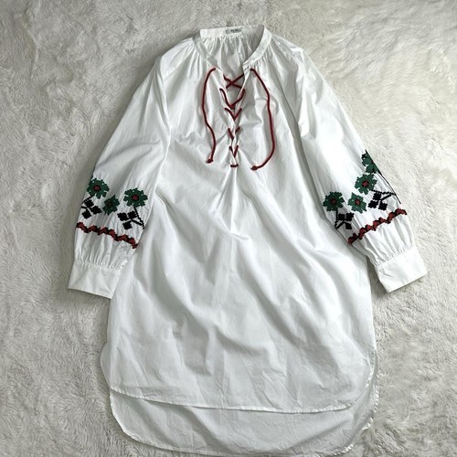 MIU MIU Raro abito manica lunga Miu ricamo floreale 42