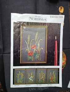 Sweden Design Nordiska Poppies Kit On Stamped Fabric - Picture 1 of 4
