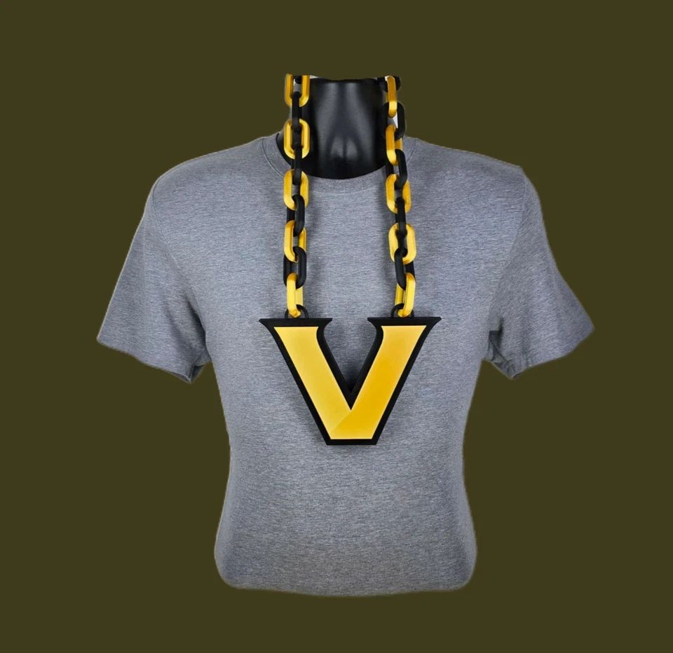 Vanderbilt Commodores Fan Chain Pendant Necklace NCAA College Football Christmas - Image 1 of 1