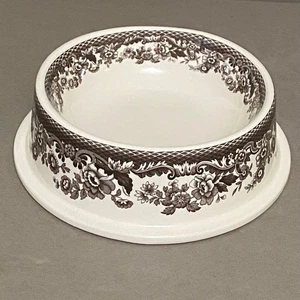 Spode Delamere Brown 7" Dog Pet Bowl w/ Brown Transferware Decoration ~ S3723 - Picture 1 of 15