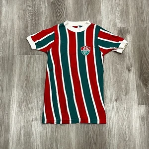 VERY RARE 70s Fluminense FC Football Cotton Striped Jersey Brazil Sz Men's XS  - Picture 1 of 8