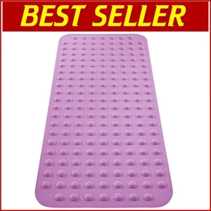Extra Long Non-Slip Bath Mat 18x40 - Safe Silicone Shower Mat for Kids & Elderly - Picture 1 of 8