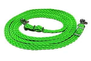flach geflochtene Zügel Western Paracord Zügel Horse Tack neongrün Zügel - Bild 1 von 6