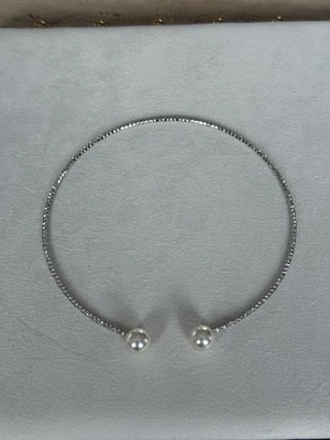 Mujer Imitación Perla y Estrás Decoración Collar Talla Ajustable Foto 1 de 4