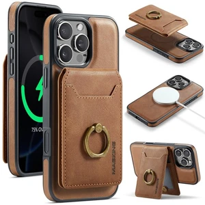 For iPhone 16 Pro Max 15 14 13 12 11 XR Magnetic Phone Case 2in1 Leather Wallet - Picture 1 of 15