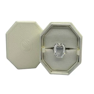 Anello cocktail Swarovski Mesmera taglio ottagonale, bianco, rodiato 8,75 USA - Foto 1 di 10