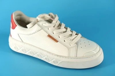 Tory Burch LadyBug White Leather Sneakers SZ 8.5 Tennis low top logo $288 - Image 1 of 4