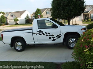 60a #2 Checker Check Flag Racing side graphics decals decal car truck Trailer - Picture 1 of 2