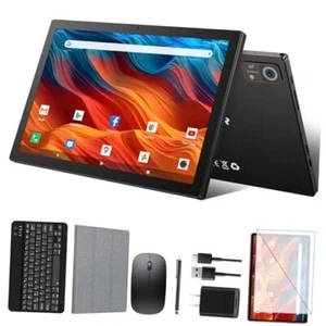 Android 14 Tablet 10.1 inch, 128GB Storage, 8GB(4+4) RAM, Octa-Core, 5G Black - Picture 1 of 7
